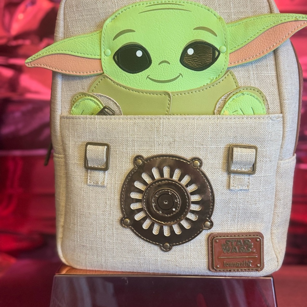Loungefly Green and Cream Baby Alien Backpack